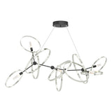 CELESSE CHANDELIER BY HUBBARDTON FORGE, FINISH: BLACK; ACCENT FINISH: STERLING, | CASA DI LUCE LIGHTING