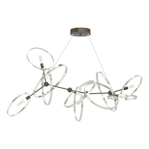 CELESSE CHANDELIER BY HUBBARDTON FORGE, FINISH: BRONZE; ACCENT FINISH: STERLING, | CASA DI LUCE LIGHTING