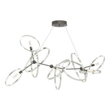 CELESSE CHANDELIER BY HUBBARDTON FORGE, FINISH: DARK SMOKE; ACCENT FINISH: STERLING, | CASA DI LUCE LIGHTING