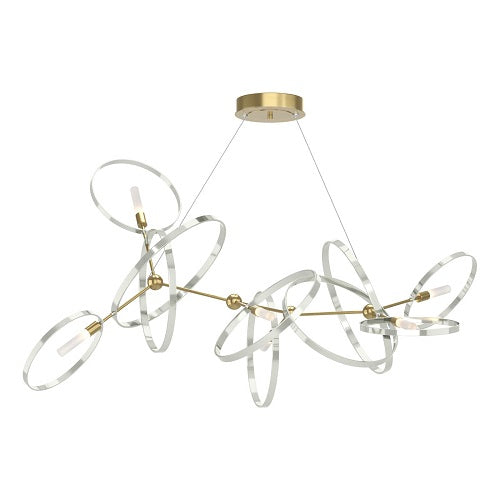 CELESSE CHANDELIER BY HUBBARDTON FORGE, FINISH: MODERN BRASS; ACCENT FINISH: STERLING, | CASA DI LUCE LIGHTING