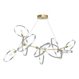 CELESSE CHANDELIER BY HUBBARDTON FORGE, FINISH: MODERN BRASS; ACCENT FINISH: VINTAGE PLATINUM, | CASA DI LUCE LIGHTING