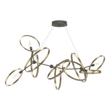 CELESSE CHANDELIER BY HUBBARDTON FORGE, FINISH: NATURAL IRON; ACCENT FINISH: SOFT GOLD, | CASA DI LUCE LIGHTING