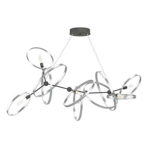 CELESSE CHANDELIER BY HUBBARDTON FORGE, FINISH: NATURAL IRON; ACCENT FINISH: VINTAGE PLATINUM, | CASA DI LUCE LIGHTING