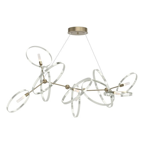 CELESSE CHANDELIER BY HUBBARDTON FORGE, FINISH: SOFT GOLD; ACCENT FINISH: STERLING, | CASA DI LUCE LIGHTING