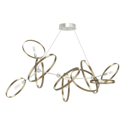 CELESSE CHANDELIER BY HUBBARDTON FORGE, FINISH: STERLING; ACCENT FINISH: SOFT GOLD, | CASA DI LUCE LIGHTING