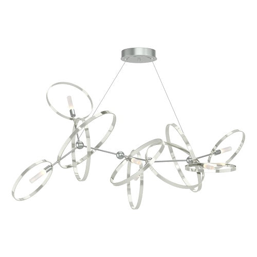 CELESSE CHANDELIER BY HUBBARDTON FORGE, FINISH: VINTAGE PLATINUM; ACCENT FINISH: STERLING, | CASA DI LUCE LIGHTING