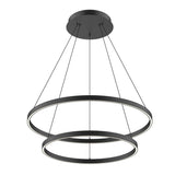 Cerchio Two-Tier Chandelier By Kuzco, Finish: Black, Size: Large