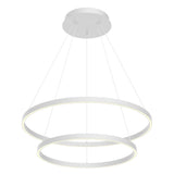 Cerchio Two-Tier Chandelier By Kuzco, Finish: White, Size: Large