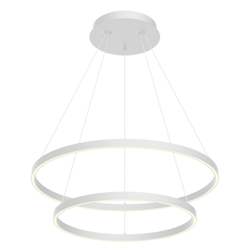 Cerchio Two-Tier Chandelier By Kuzco, Finish: White, Size: Large