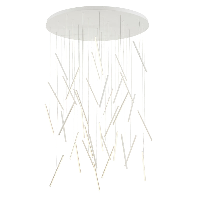 Chute Scattered Chandelier By Kuzco, Finish: White