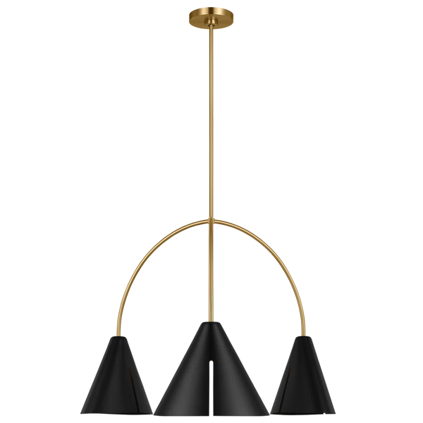 Cambre Large Chandelier By Kelly Wearstler-Midnight Black And Burnished Brass
