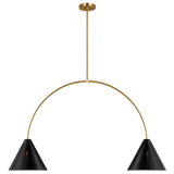 Cambre Large Linear Chandelier By Kelly Wearstler-Midnight Black And Burnished Brass