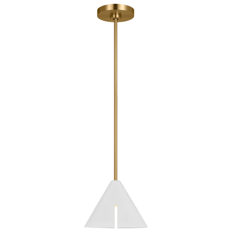 Cambre Pendant Light Small By Kelly Wearstler-Matte White And Burnished Brass