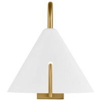 Cambre Small Task Sconce By Kelly Wearstler-Matte White And Burnished Brass