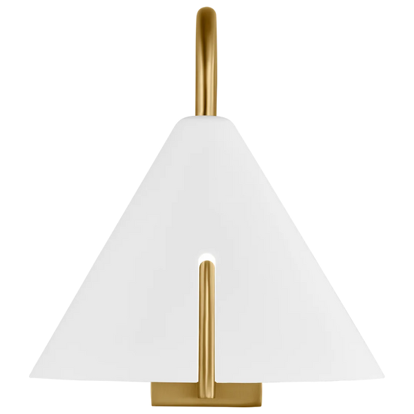 Cambre Small Task Sconce By Kelly Wearstler-Matte White And Burnished Brass