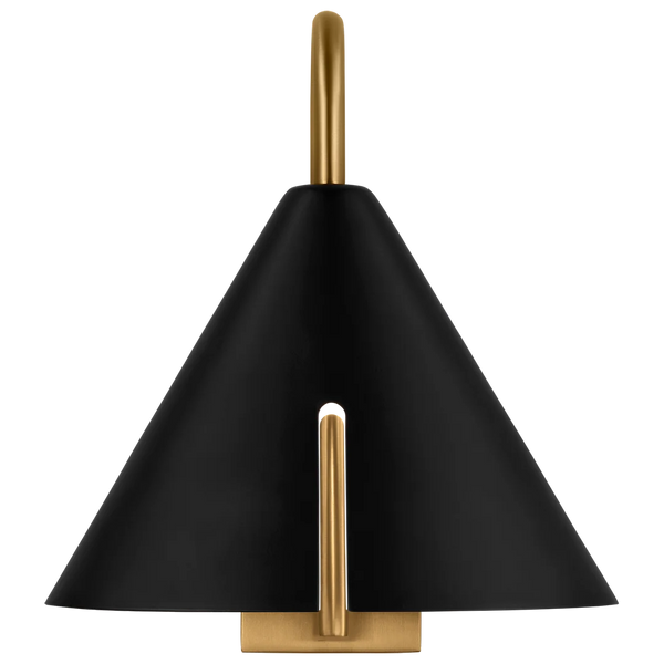 Cambre Small Task Sconce By Kelly Wearstler-Midnight Black And Burnished Brass