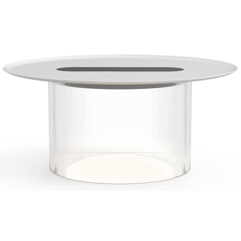 Carousel Table Lamp By Pablo, Size: Large, Finish: Clear, Color: White, Tray: Large