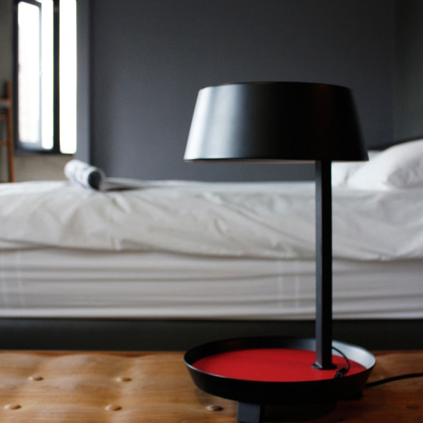 Carry Table Lamp By Seed, Matte Black Red, Size: Small