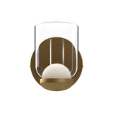 Cedar Wall Light by Kuzco - Brushed Gold/Clear, Front view