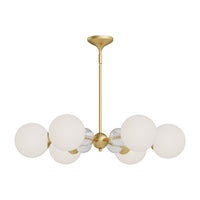 Celia Chandelier by Alora Mood - Small, Brushed Gold/Opal Glass