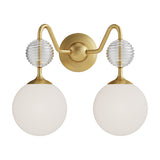 Celia Wall Sconce by Alora Mood - Double, Brushed Gold/Opal Glass