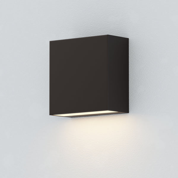 Cubed Outdoor Wall Sconce By ET2 Small Black Detailed View