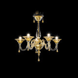 DOLFIN 1382 CHANDELIERBY VISTOSI, COLOR: CLEAR AND 24KT GOLD, FINISH: POLISH GOLD, NUMBER OF LIGHTS- 5, , | CASA DI LUCE LIGHTING