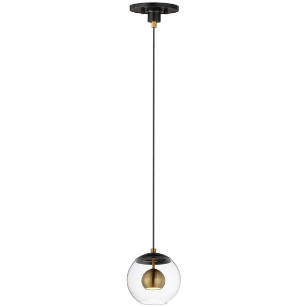 Small Black-Natural Aged Brass Nucleus Pendant Light by ET2
