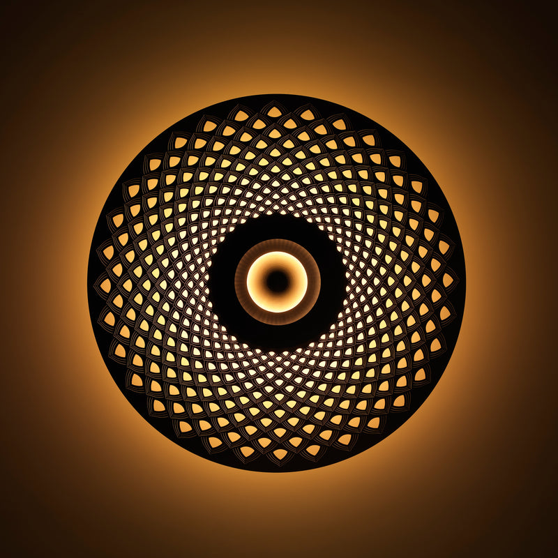 Earth LED Wall Light By CVL, Finish: Satin Brass, Pattern: Mandala
