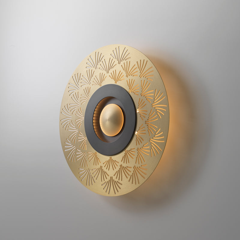 Earth LED Wall Light By CVL, Finish: Satin Brass, Pattern: Palm