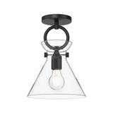 Emerson Ceiling Light By Alora Mood - Matte Black/Clear Glass