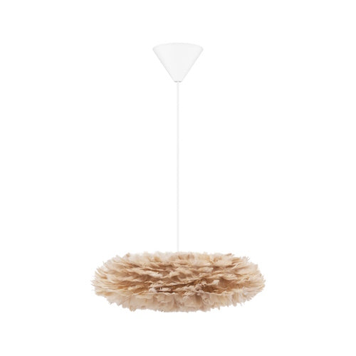 Eos Esther Pendant by Umage - Mini, Brown, Cord Set White, Canopy hanging in the kitchen