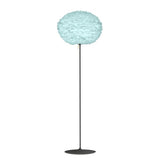 Eos Evia Floor Lamp by Umage - Large, Lampshade Blue, Floor stand Black, Floor Lamp Installed in the bedroom, living, and dining room