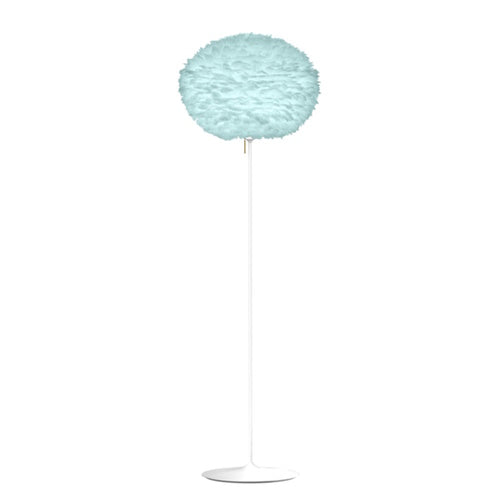 Eos Evia Floor Lamp by Umage - Large, Lampshade Blue, Floor stand White, Floor Lamp Installed in the bedroom, living, and dining room