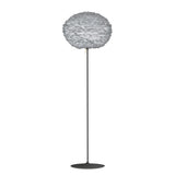 Eos Evia Floor Lamp by Umage - Large, Lampshade Grey, Floor stand Black, Floor Lamp Installed in the bedroom, living, and dining room