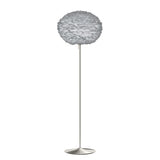 Eos Evia Floor Lamp by Umage - Large, Lampshade Grey, Floor stand Brushed steel, Floor Lamp Installed in the bedroom, living, and dining room
