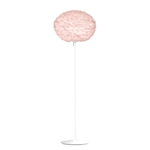 Eos Evia Floor Lamp by Umage - Large, Lampshade Rose, Floor stand White, Floor Lamp Installed in the bedroom, living, and dining room