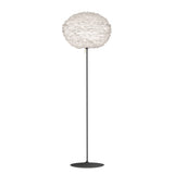 Eos Evia Floor Lamp by Umage - Large, Lampshade White, Floor stand Black, Floor Lamp Installed in the bedroom, living, and dining room