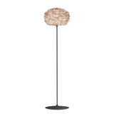 Eos Evia Floor Lamp by Umage - Medium, Lampshade Brown, Floor stand Black, Floor Lamp Installed in the bedroom, living, and dining room