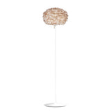 Eos Evia Floor Lamp by Umage - Medium, Lampshade Brown, Floor stand White, Floor Lamp Installed in the bedroom, living, and dining room
