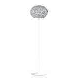 Eos Evia Floor Lamp by Umage - Medium, Lampshade Grey, Floor stand White, Floor Lamp Installed in the bedroom, living, and dining room