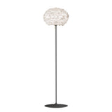 Eos Evia Floor Lamp by Umage - Medium, Lampshade White, Floor stand Black, Floor Lamp Installed in the bedroom, living, and dining room