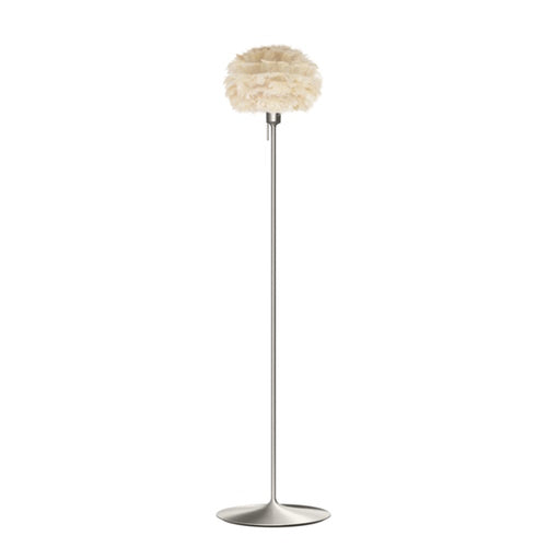 Eos Evia Floor Lamp by Umage - Mini, Lampshade Brown, Floor stand Brushed steel, Floor Lamp Installed in the bedroom, living, and dining room