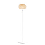 Eos Evia Floor Lamp by Umage - Mini, Lampshade Brown, Floor stand White, Floor Lamp Installed in the bedroom, living, and dining room