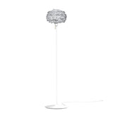Eos Evia Floor Lamp by Umage - Mini, Lampshade Grey, Floor stand White, Floor Lamp Installed in the bedroom, living, and dining room