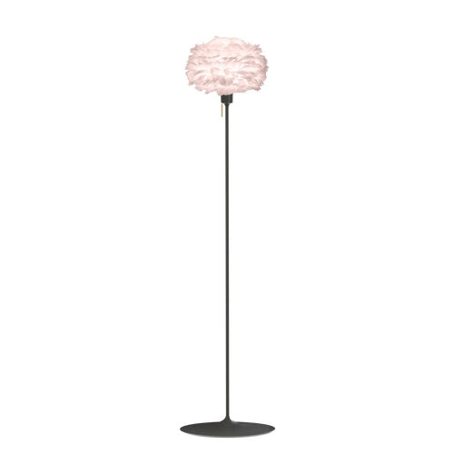 Eos Evia Floor Lamp by Umage - Mini, Lampshade Rose, Floor stand Black, Floor Lamp Installed in the bedroom, living, and dining room