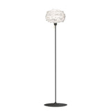 Eos Evia Floor Lamp by Umage - Mini, Lampshade White, Floor stand Black, Floor Lamp Installed in the bedroom, living, and dining room
