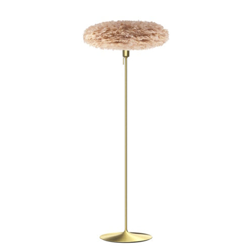 Eos Esther Floor Lamp By Umage – Large, Brown, Brushed Brass, Floor Lamp Installed in the bedroom, living, and dining room