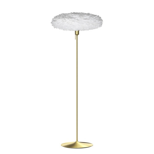 Eos Esther Floor Lamp By Umage – Large, White, Brushed Brass, Floor Lamp Installed in the bedroom, living, and dining room