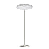 Eos Esther Floor Lamp By Umage – Large, White, Brushed Steel, Floor Lamp Installed in the bedroom, living, and dining room